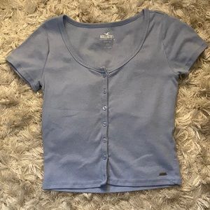 hollister blue baby tee